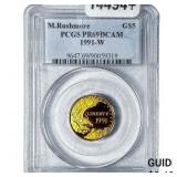 1991W 1/4oz Gold Commemorative $5-M.Rushmore PCGS