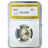 1947 Washington Silver Quarter PGA MS67