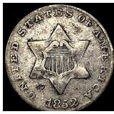 1852 Silver Three-Cent Piece LIGHTLY  CIRCULATED