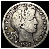 1904-S Silver Barber Half Dollar LIGHTLY  CIRCULA