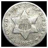 1853 Silver Three-Cent Piece LIGHTLY  CIRCULATED