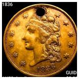 1836 $2.50 Gold Quarter Eagle CHOICE AU