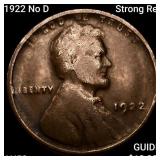 1922 No D Strong Rev Wheat Cent CLOSELY UNCIRCULAT
