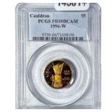 1996W 1/4oz Gold Commemorative $5-Cauldron PR69