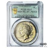 1921 Silver Peace Dollar PCGS MS63 High Relief