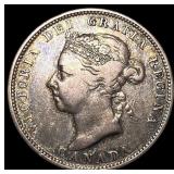 1890-H Silver 25 Cents Canada CLOSELY UNCIRCULATED