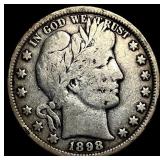 1898 Silver Half Dollar (Barber) LIGHTLY  CIRCULA