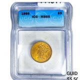 1895 $5 Gold Half Eagle ICG MS65