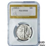 1945-S Walking Liberty Half Dollar PGA MS66