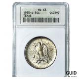 1935-S Texas Half Dollar NGC MS63