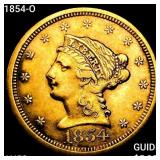 1854-O $2.50 Gold Quarter Eagle CHOICE AU