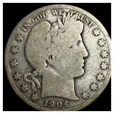 1904-S Silver Barber Half Dollar NICELY CIRCULATED