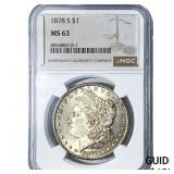 1878-S Morgan Silver Dollar NGC MS63