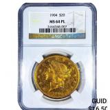 1904 $20 Gold Double Eagle NGC MS64 PL