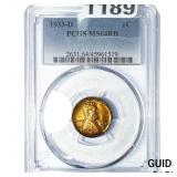1933-D Wheat Cent PCGS MS64 RB