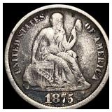 1875-CC Silver Seated Liberty Dime LIGHTLY CIRCULA