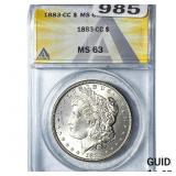 1883-CC Morgan Silver Dollar ANACS MS63