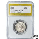 1893 Isabella Silver Quarter PGA MS64