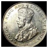 1920 Straits Settlements Silver 50 Cents GEM BU
