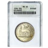 1936 Delaware Half Dollar ANACS MS65