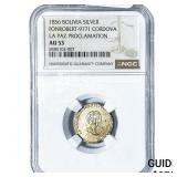 1856 Bolivia Silver La Paz Proclomation Medal NGC
