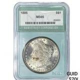 1885 Morgan Silver Dollar NTC MS65