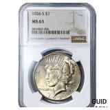 1926-S Silver Peace Dollar NGC MS63