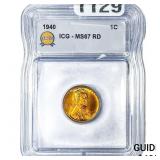 1940 Wheat Cent ICG MS67 RD