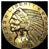 1911-S Indian Head Half Eagle $5 Gold HIGH  GRADE