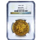 1904 $20 Gold Double Eagle NGC MS64 PL