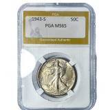 1943-S Walking Liberty Half Dollar PGA MS65
