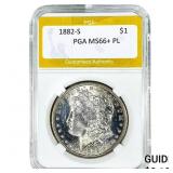 1882-S Morgan Silver Dollar PGA MS66+ PL
