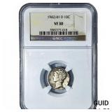 1942/41-D Mercury Silver Dime NGC VF30