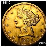 1851-C $5 Gold Half Eagle CHOICE AU