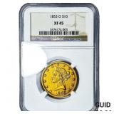 1853-O $10 Gold Eagle NGC XF45