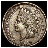 1862 Copper-Nickel Indian Head Cent CLOSELY UNCIRC