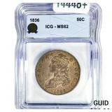 1836 Capped Bust Half Dollar ICG MS62