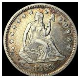 1858-O Silver Seated Liberty Quarter CLOSELY  UNC
