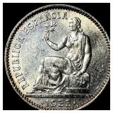 1933(34) Spain Silver Peseta CHOICE BU