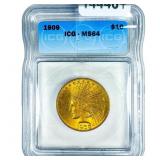 1909 $10 Gold Eagle ICG MS64