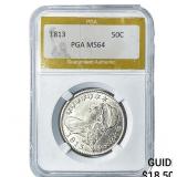1813 Capped Bust Half Dollar PGA MS64