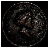 1863 Civil War Token "Not One Cent" Reverse.  L