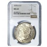 1878-S Morgan Silver Dollar NGC MS63