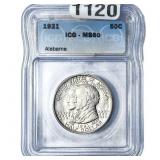 1921 Alabama Half Dollar ICG MS60