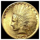 1909-S Gold $10 Indian Head Eagle CHOICE BU