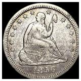 1856 Silver Seated Liberty Quarter NEARLY  UNCIRC