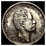 1855 Sweden Silver 10 Ore CHOICE BU