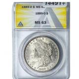 1889-O Morgan Silver Dollar ANACS MS63