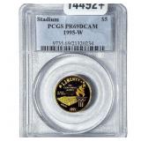 1995W 1/4oz Gold Commemorative $5-Stadium PR69