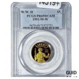 1991-95W 1/4oz Gold Commemorative $5-WWII PR69